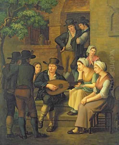 The Blind Singer 1828 Oil Painting by Von M