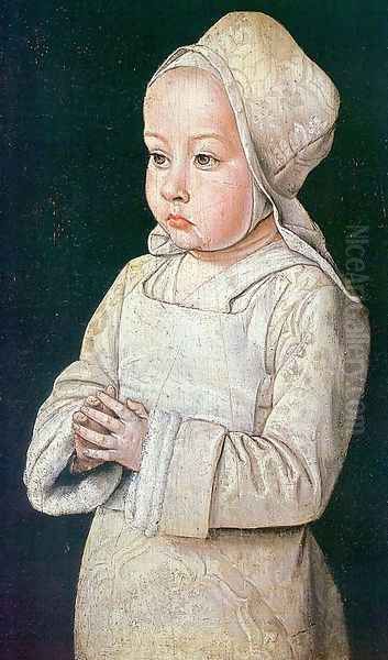 Suzanne of Bourbon (Child at Prayer) Oil Painting by Master of Moulins (Jean Hey)