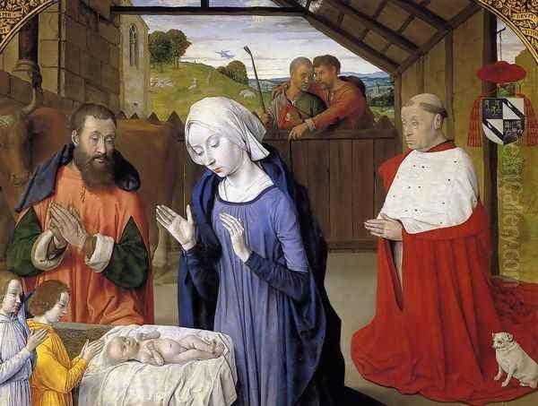 Nativity c. 1480 Oil Painting by Master of Moulins (Jean Hey)