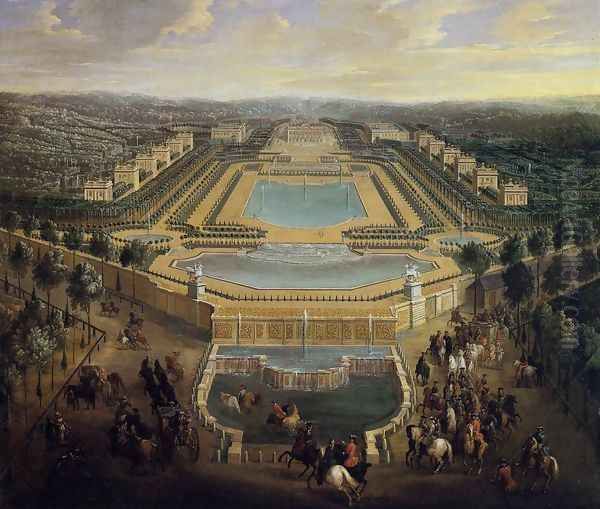 View of the Chateau of Marly 1725 Oil Painting by Pierre-Denis Martin