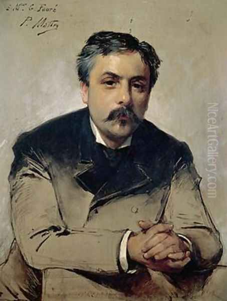 Portrait of Gabriel Faure 1845-1924 Oil Painting by Paul Mathey