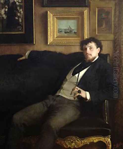 Portrait of Ernest Duez 1843-96 1876 Oil Painting by Paul Mathey