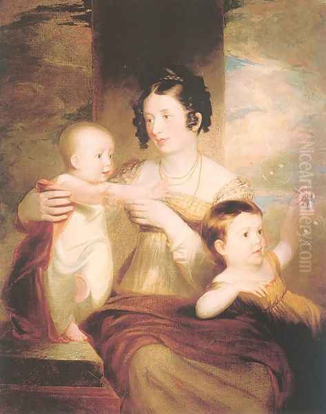 Lucretia Morse & her Children 182 Oil Painting by Samuel Finley Breese Morse