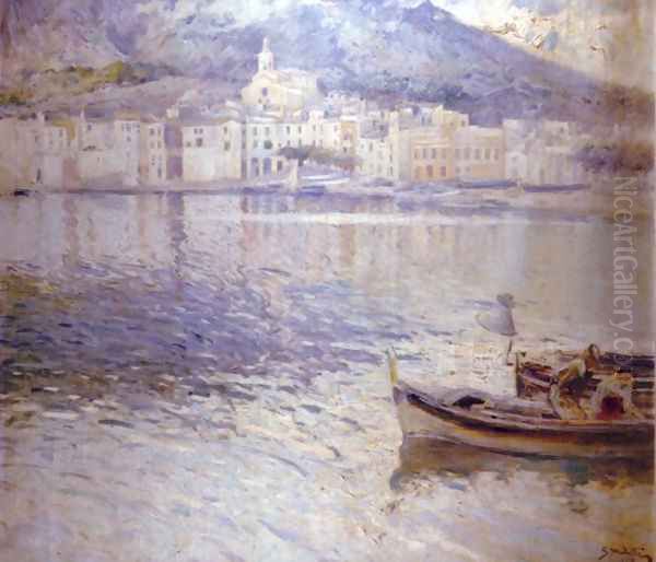 Marina de Cadaques Oil Painting by Segundo Mantilla Marina