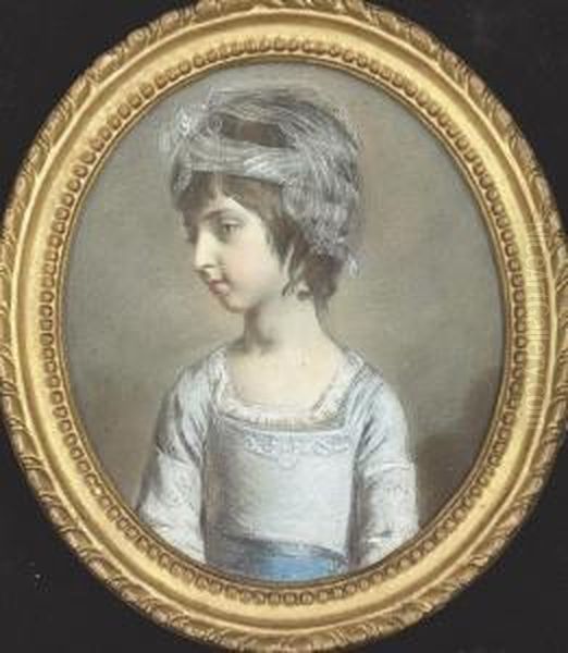 Portrait Of A Young Girl Oil Painting by Hugh Douglas Hamilton