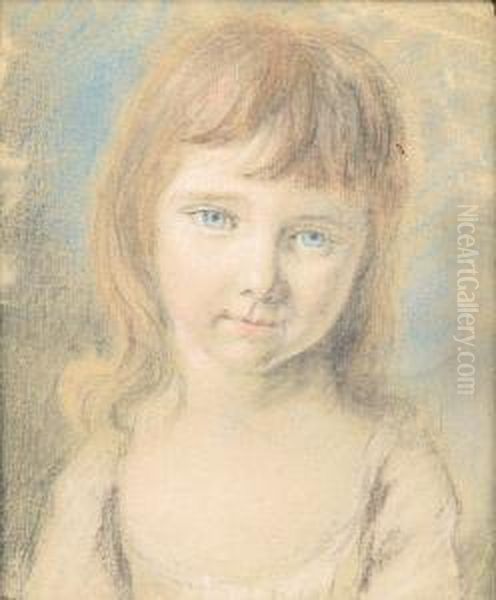 Portrait Of A Young Girl Oil Painting by Hugh Douglas Hamilton