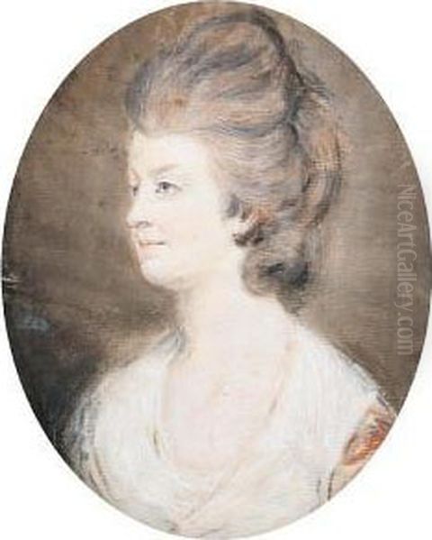 Portrait Of A Lady, Thought To Be Lucy Skeffington Oil Painting by Hugh Douglas Hamilton