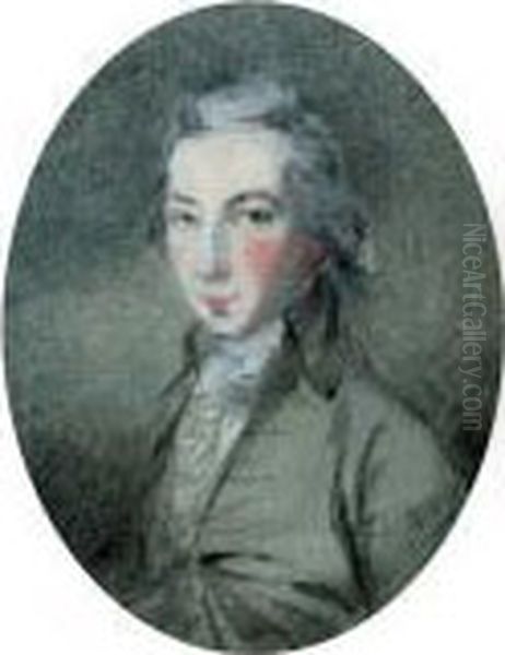 Portrait Of A Gentleman, Half-length, Facing To The Left Oil Painting by Hugh Douglas Hamilton