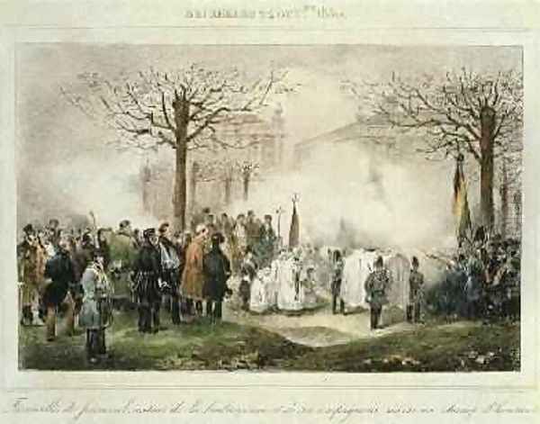 The Funeral of Louis-Alexandre Dechet Oil Painting by Jean-Baptiste Madou