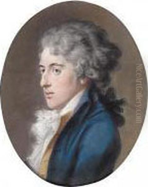 Portrait Of John, Viscount 
Crosbie, Later 2nd Earl Glandore; Portrait Of His Wife, Lady Diana 
Sackville Oil Painting by Hugh Douglas Hamilton