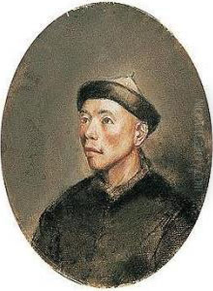 Portrait Of A Chinaman Oil Painting by Hugh Douglas Hamilton