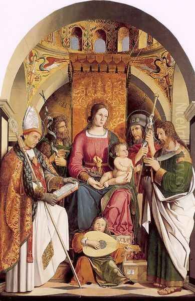 The Virgin and Child with Saints 1507 Oil Painting by Marco Marziale