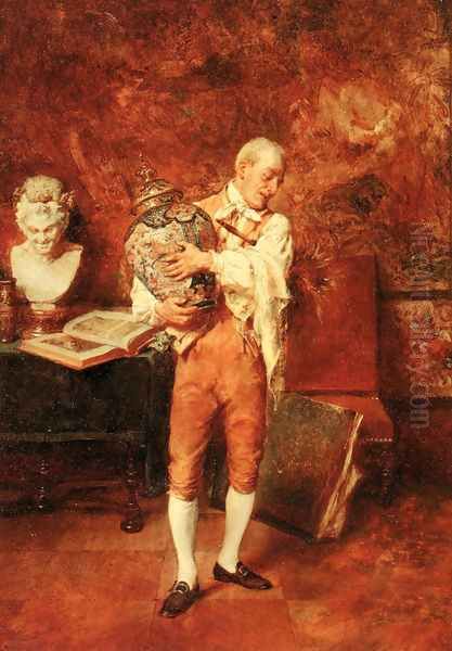 Le Valet De Chambre (The Personal Valet) Oil Painting by Jean Charles Meissonier