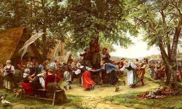 The Village Festival Oil Painting by Jean Charles Meissonier