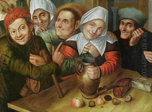 A Merry Company 1557 Oil Painting by Jan Massys