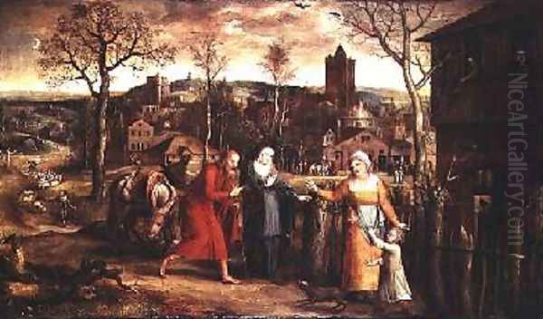 The Holy Family Turned Away from the Inn Oil Painting by Jan Massys