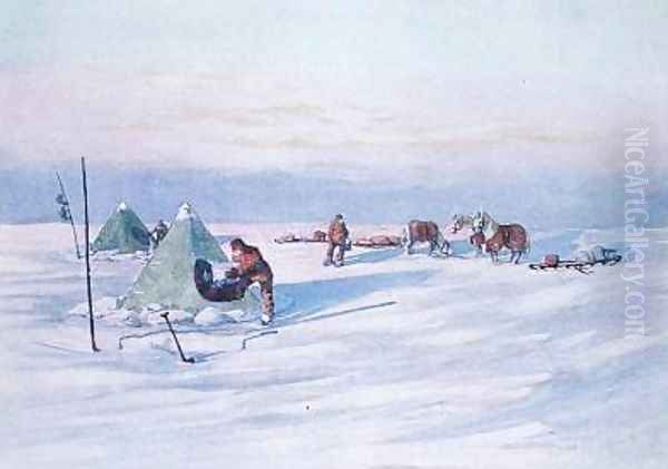 Organising the Camp Oil Painting by George Marston