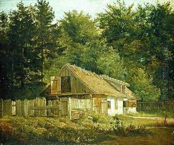 A House in the Frederiksdal Forest near Copenhagen 1828 Oil Painting by Christian Morgenstern