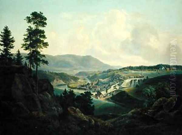 Saw Mill in Norway 1827 Oil Painting by Christian Morgenstern