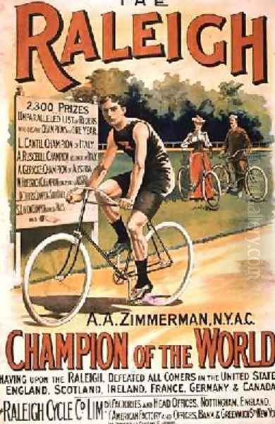 Poster advertising cycles Raleigh Oil Painting by T. Moore