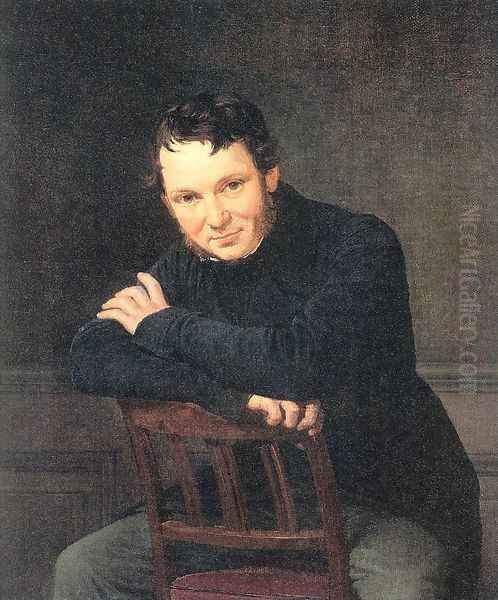 Portrait of the Artist Gottlieb Bindesholl 1834 Oil Painting by Nicolai Wilhelm Marstrand