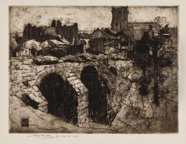 The Bridge At Corfe Castle by William Lee Hankey