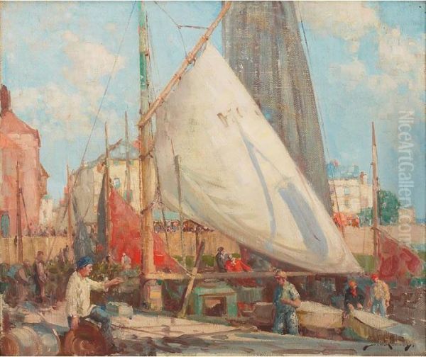 Preparing For Fishing, 
Honfleur by William Lee Hankey