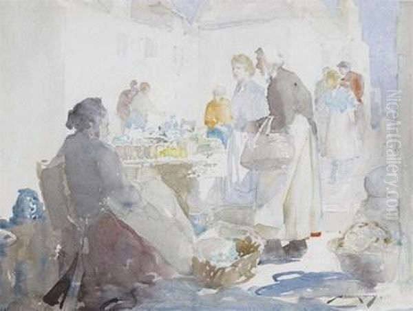 A Continental Market Stall by William Lee Hankey