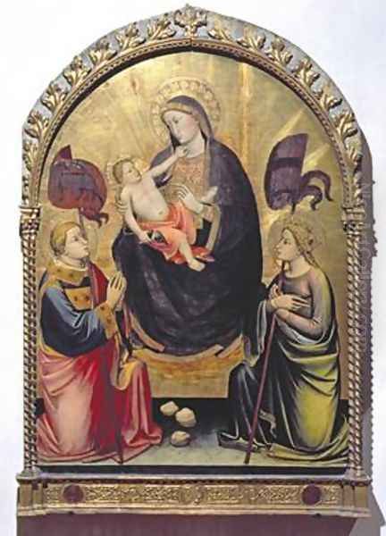 Madonna and Child with St Stephen and St Ursula Oil Painting by di Nardo Mariotto