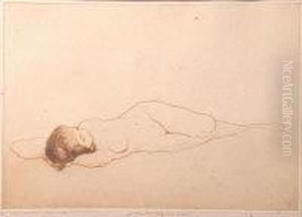 A Reclining Nude Oil Painting by William Lee Hankey