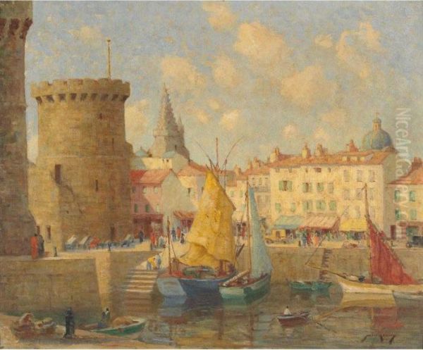 La Port La Rochelle Oil Painting by William Lee Hankey