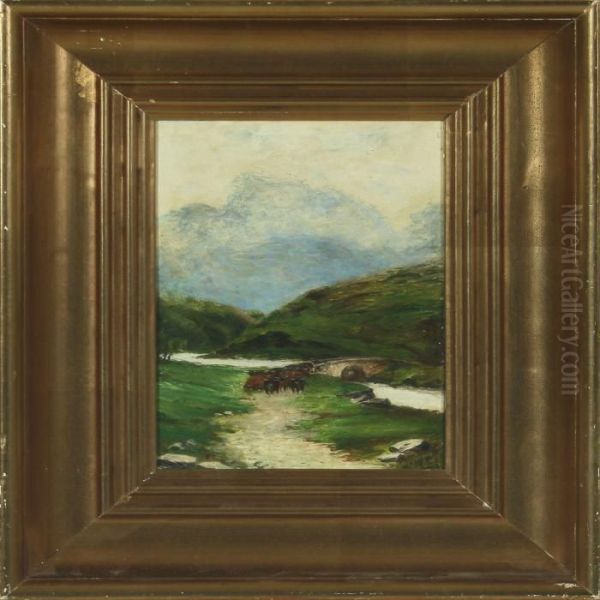 Highland Scenery Oil Painting by William Lee Hankey