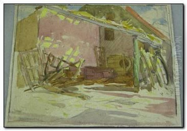 Sketch Of A Cart Shed Oil Painting by William Lee Hankey