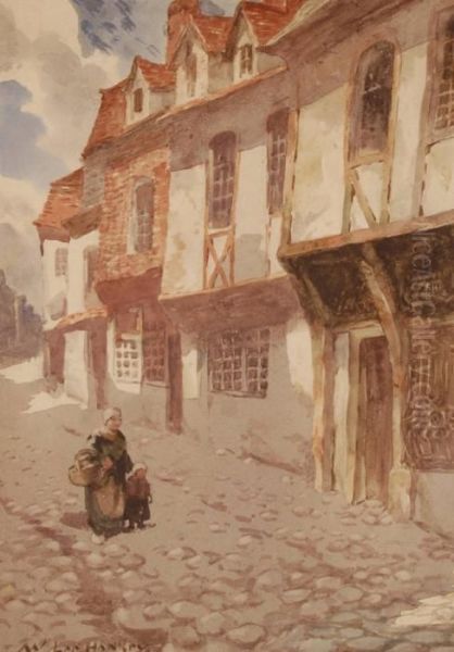 Street Scene In Rouen Oil Painting by William Lee Hankey