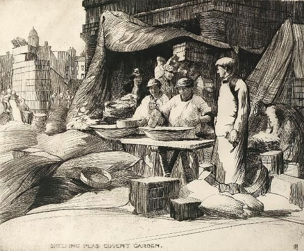 Shelling Peas, Covent Garden by William Lee Hankey