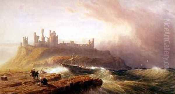 Dunstanburgh Castle Northumberland Oil Painting by John Mogford