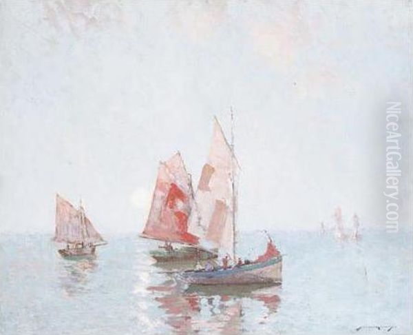 Trawlers At Sea by William Lee Hankey