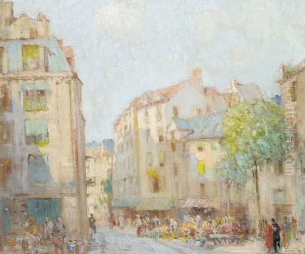 Flower Market, Dieppe by William Lee Hankey