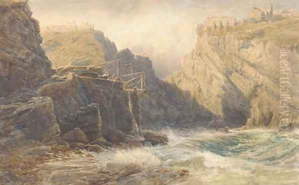 King Arthur's Castle, Tintagel, Cornwall Oil Painting by John Mogford