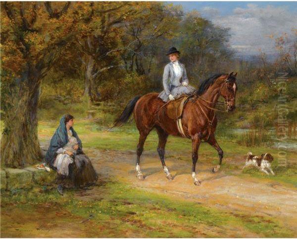 Poverty And Privilege Oil Painting by Heywood Hardy