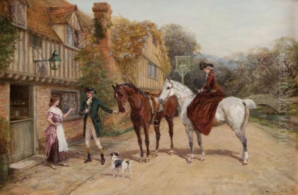 At The Inn Oil Painting by Heywood Hardy