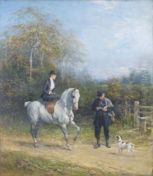 A Timely Arrival Oil Painting by Heywood Hardy