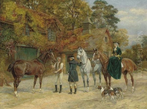 A New Mount Oil Painting by Heywood Hardy