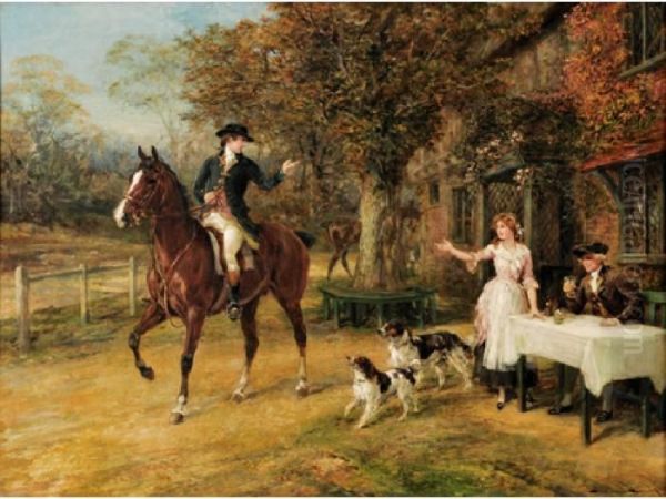 A Fond Farewell Oil Painting by Heywood Hardy