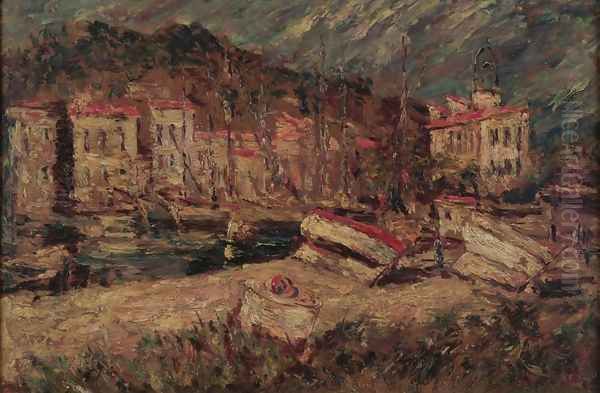 Port of Cassis Oil Painting by Adolphe Joseph Thomas Monticelli