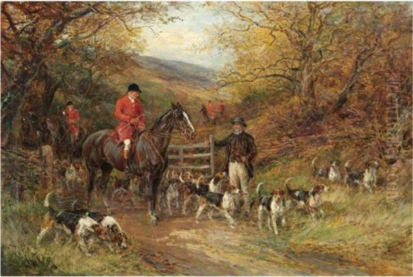 A Chat With The Keeper Oil Painting by Heywood Hardy