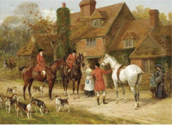 The Stirrup Cup Oil Painting by Heywood Hardy