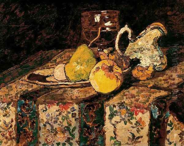 Still Life with White Pitcher Oil Painting by Adolphe Joseph Thomas Monticelli