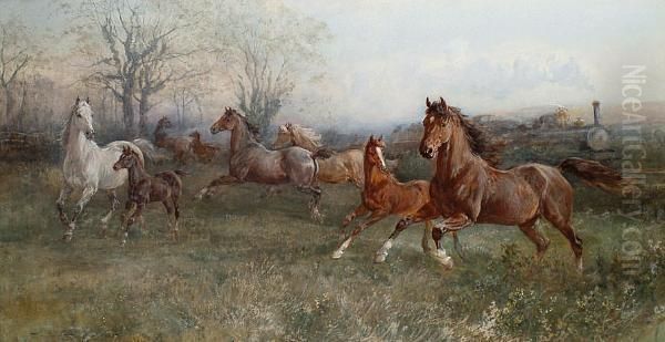 Startled. Oil Painting by Heywood Hardy