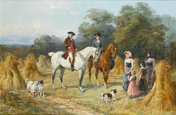 A Successful Harvest Oil Painting by Heywood Hardy